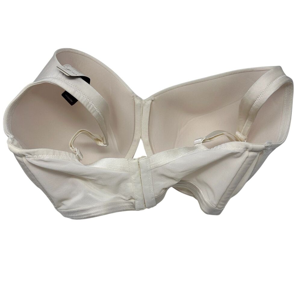 Cacique Cream White Satin Full Coverage Underwire Full Cup Bra Plus Size 38G NWT - Picture 2 of 5